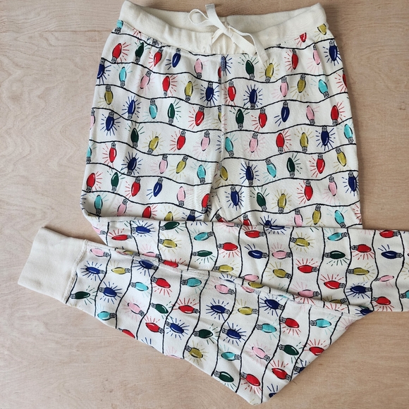 Hanna Andersson Bright Bulbs Unisex Long John Jogger Pajama Set Adult XS - Picture 10 of 11